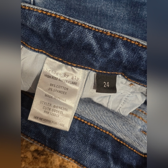 Bridge By Gly High Rise Super Flare Medium Wash Jeans - Picture 7 of 8